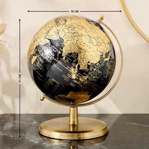Globo Terráqueo Vintage con Base de Bronce |   Diseño Clásico de Mapa del Mundo para Decoración de Interiores del Hogar, Diseño de Lujo de Primera Calidad, Artesanía en Metal - Product Image 4