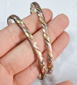 3 Brass Twisted Heart Romantic & <b>Healing</b> Cuff <b>Bracelets</b> Unisex - Product Image 3