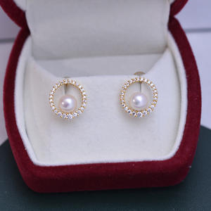 Boucles d'oreilles en perles rondes blanches Zhuji Danshui 6-7 mm, forte luminosité, presque parfaites, argent S925, papillon, vente en gros, boucles d'oreilles en cristal - Product Image 1