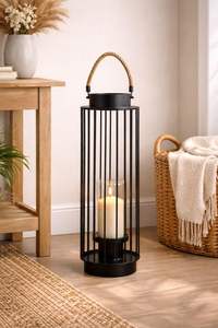 Farol de metal para velas, portavelas dorado, farol de cristal tipo huracán, farol decorativo de metal para mesa. - Product Image 2