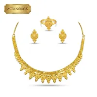 Ensemble collier ras-de-cou et boucles d'oreilles plaqué or style boîte, vintage indien classique pour femme, idéal pour mariage et usage quotidien