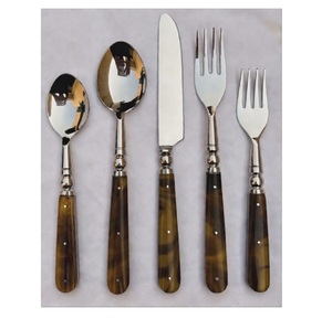 Nouvel arrivage 2026 – Ensemble de couverts en acier inoxydable durable, finition miroir, avec manche en résine premium – Vaisselle et couverts de table - Product Image 1