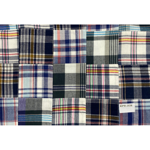 Tissu en flanelle patchwork à carreaux KVR INTEXX RPW-2882, tissé léger, teint en fil, textile de maison, motif à carreaux noir et blanc - Product Image 6