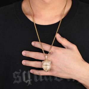 Pendentif Tête de Panthère Luxe Hip Hop Plaqué Or 18K Argent 925 Moissanite Taille Ronde Brillante Bijoux Unisexe Thème Animal - Product Image 5