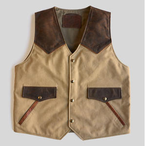 Custom OEM Design V Neck Men Leather Vest Breathable Mens <b>Waistcoat</b> Custom Logo Summer Street Style Sleeveless Jacket - Product Image 1
