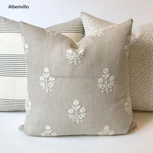 Funda de almohada con diseño de rayas negras de algodón bordado, funda de almohada con diseño hecho a mano de algodón de alta calidad, precio barato - Product Image 5