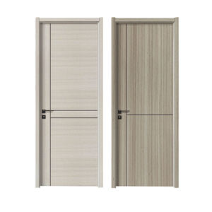 Porte en bois MDF massif sur mesure avec cadre et garniture, options résistantes à l'humidité et au vent pour portes intérieures et d'entrée - Product Image 1