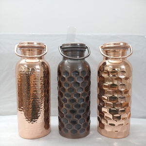 Handcrafted <b>copper</b> water <b>bottle</b> designed for storing <b>drinking</b> water promotes healthy lifestyle for home office gym and travel - Product Image 3