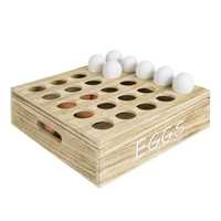 Plateau à œufs en bois, support de rangement pour 12 œufs, organisateur d'œufs en bois naturel, présentoir à œufs pour la cuisine, plateau de service
