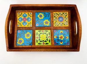 Bandeja de Servir Desechable de Madera Hecha a Mano con Nudos Rosas, Impresión Digital, Plato Ecológico para Bodas, para Uso Decorativo - Product Image 2