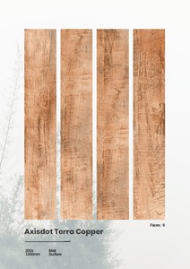 Azulejo de Porcelana con Textura de Madera Natural Axisdot Terra Copper de 200*1200 mm, con Acabado Mate y Superficie con Efecto de Madera Marrón Rústico - Product Image 3