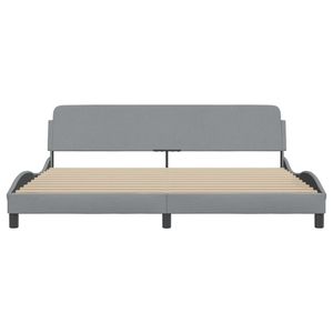 Struttura letto in tessuto grigio chiaro, design elegante e moderno - Product Image 4