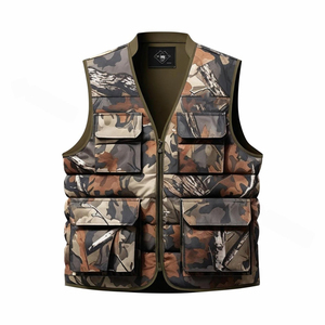 Wholesale Men's <b>Camo</b> Multi-Pocket Padded Vest Zip-Up Quilted Hunting Shooting Fishing Outdoor Sleeveless <b>Jacket</b> OEM Bulk Supply - Product Image 5