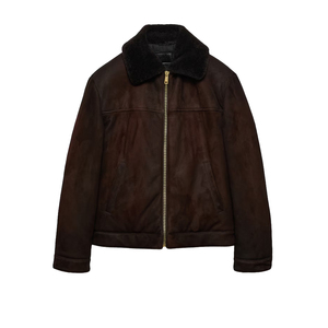 Veste aviateur en daim premium pour homme, col en peau de mouton, veste en cuir d'agneau, fabrication sur mesure OEM ODM, fabricant de marques privées - Product Image 1