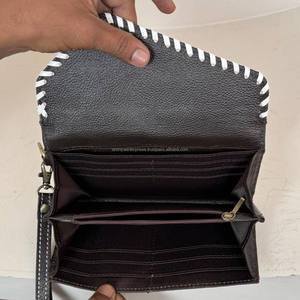 Cartera de cuero mecanizada a mano de gran capacidad más vendida, cartera de mano larga de estilo a la moda, carteras de teléfono de piel de vaca auténtica - Product Image 6