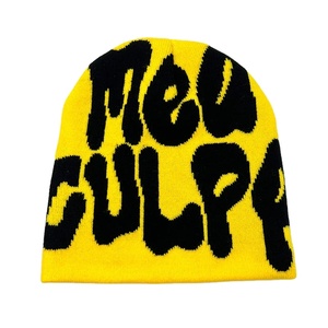 Low MOQ All Over Print No Cuff Fold Winter Skull <b>Cap</b> Custom Logo Jacquard Knit Beanie 2025 - Product Image 4