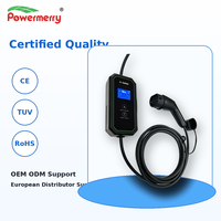 Chargeur EV portable 7 kW 32 A Type 2 monophasé 230 Vca 50 Hz IP67 avec câble de 5 m pour applications de charge domestique et de garage en Europe