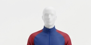 Survêtement zippé pour homme, bleu et rouge, à blocs de couleur, avec manches raglan, coupe classique, veste sportive tricotée à col montant, idéal pour l'automne - Product Image 5