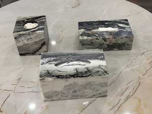 Natural <b>Marble</b> Tissue Box Case by NEHA ENTERPRISES Elegant Handmade Tissue Holder for Tabletop and Counter Decoration - Product Image 2