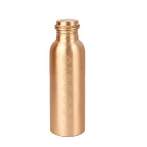 Premium Copper Water Bottle <b>Mirror</b> Finish hammered <b>plain</b> dual tone Reusable Eco Friendly Metal Water Bottle with Airtight Cap - Product Image 3