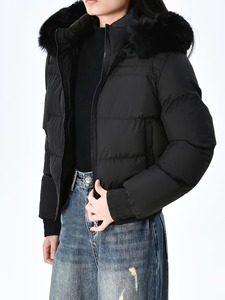 Veste matelassée chaude et écologique pour femme, col amovible, imperméable, manches longues, rembourrage en polyester - Product Image 4