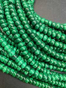 Perles de malachite naturelle, forme ronde, magnifique pierre précieuse verte, perles de haute qualité pour la création de bijoux - Product Image 4