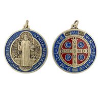 Grande Médaille de Saint Benoît de 5 Pouces pour Décoration Murale, Croix Catholique de Protection pour Porte de Maison, Art Religieux Vintage Saint Benoît