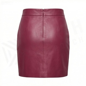Jupe crayon mini en similicuir taille haute pour femme, couleur unie, design sexy et brillant, à porter toute l'année - Product Image 2