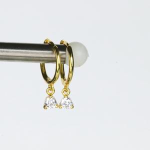 Pendientes de Aro Pequeños con Circonitas Cúbicas, Oro Sólido de 14K, Pendientes de Aro Pequeños Minimalistas, Joyería Elegante, Regalo para Mujer, Fiesta - Product Image 1