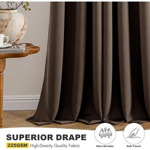 Tende Oscuranti Termoisolanti con Occhielli Solidi per Riduzione del Rumore, per Camera da Letto e Soggiorno, Lunghezza 63 Pollici, 2 Pannelli - Product Image 4