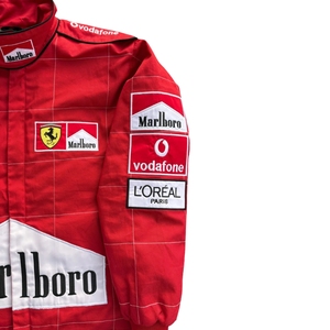 F1 Red Wholesale <b>Racer</b> Private Label 3D Embroidered Polyester Sporty Apparel <b>Jacket</b> Insulated Puffer Branding Automotive - Product Image 3