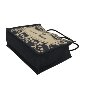 Custom Design Rope Handle <b>Burlap</b> Bag One Color All-over Print Custom Logo Jute Promotion Bag for Gift Promotion Shopping - Product Image 4