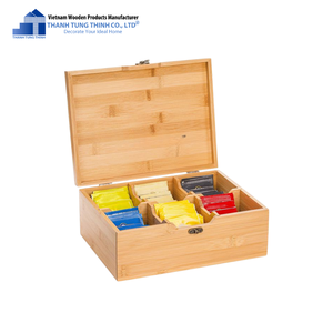 Thanh Tung Thinh Wooden Tea Box Rectangular Storage Holder Rustic Style Kitchen Use Durable Wood Material - Product Image 5