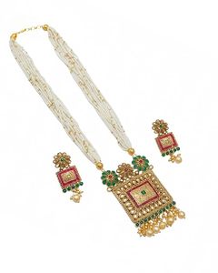 Ensemble collier et boucles d'oreilles en alliage plaqué or, inspiré du Bollywood indien, bijoux ethniques pour femmes, pour mariage, dernier design - Product Image 1