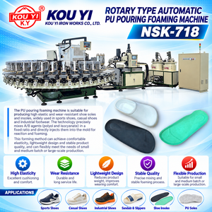 Machine automatique rotative à 40 stations pour le moulage et la mousse de polyuréthane pour semelles, semelles intermédiaires, semelles intérieures et fabrication de chaussures d'intérieur - Product Image 1