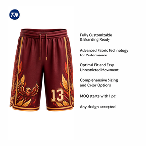 Pantalones Cortos de Baloncesto 100% Personalizados con Nombre del Equipo, Poliéster de Secado Rápido, Diseño Transpirable sin Mangas, Números de Jugador - Product Image 4