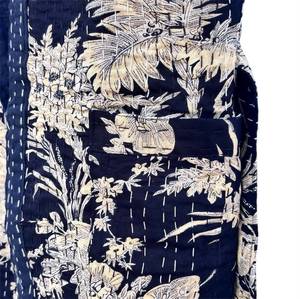 Printed Kantha Jacket for Women Handmade Cotton Indian Quilted <b>Robe</b> with Floral Pattern Long Winter <b>Coat</b> - Product Image 3