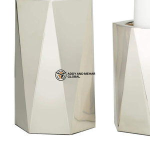 แท่นวางเทียนทรงเรขาคณิตสีเงินสุดหรูทำด้วยมือทำจากเรซินเป็นมิตรต่อสิ่งแวดล้อมสำหรับตกแต่งคริสต์มาสบ้านโรงแรมและงานอีเว้นท์ - Product Image 5