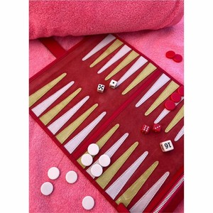 Juego de Backgammon de Viaje de Lujo con Logotipo Personalizado, Enrollable, de Cuero y Gamuza, Portátil, para Viajes, Playa o Regalo - Product Image 1