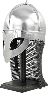 Medieval King Knight Helmet Viking Warrior <b>Armour</b> Polished Silver Plated Stainless Steel Antique Style Shape Collectible Metal - Product Image 4