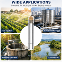 Pompe submersible pour puits profond en acier inoxydable SN 1.5HP, pompe à eau pour puits, pompe pour levage d'eau de puits, irrigation agricole
