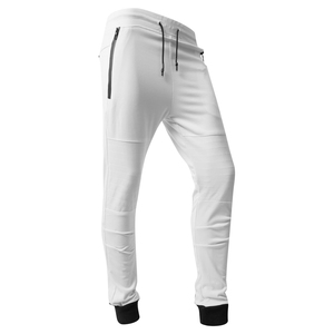 Men Premium Slim-Fit <b>Tracksuit</b> Set – <b>White</b> with Black Zip-Up Hooded & Jogger Pant - Product Image 3