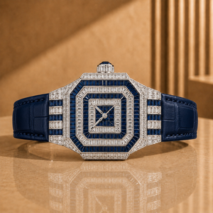 Montre de luxe pour homme en acier inoxydable avec mouvement automatique ETA, cadran en verre Moissanite, style Hip Hop, résistante à l'eau 10 bars, idéale pour les mariages et les soirées - Product Image 5
