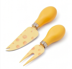 Couteau à fromage avec une belle poignée jaune, élégant couverts en acier inoxydable, parfait pour la salle à manger, la cuisine, le service et les fêtes - Product Image 1
