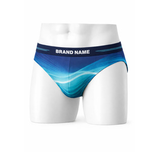 Custom Brand Name Men's Printed Brief Underwear Tropical Floral Sublimation Print Black Waistband OEM Private Label - Product Image 3