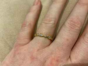 Bague éternelle complète en moissanite taille poire et taille ronde, en argent 925 original plaqué or, idéale pour un cadeau de fiançailles ou d'anniversaire pour la mariée - Product Image 3