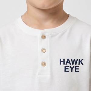 T-shirt Henley unisexe pour enfants 2026 en gros, manches courtes, boutonné, en jersey de coton, haut décontracté, logo personnalisable, coupe classique, été - Product Image 3