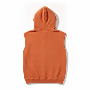 Sudadera sin mangas personalizada con capucha, ajuste holgado informal, con cordón, ligera, de punto lavado, tipo chaleco de invierno - Product Image 3