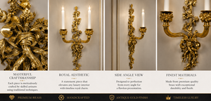 Majestic Venetian Luxury <b>Wall</b> <b>Sconce</b> Baroque Decorative <b>Wall</b> <b>Light</b> with Ornate Mirror Detailing, Decorative Brass Structure - Product Image 4