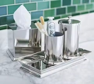 Fine Finish Metal <b>Bathroom</b> <b>Set</b> Elegant Bath ware <b>Accessories</b> Collection for Luxury Hotel Resort Home Vanity Decor - Product Image 1